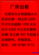 东阳杨大小区一至五楼5200平 庭院1100，整体出租，交通便利</strong>